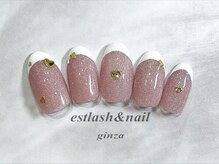 エストラッシュアンドネイル 銀座店(est lash&nail)/フレンチスタッズハートネイル