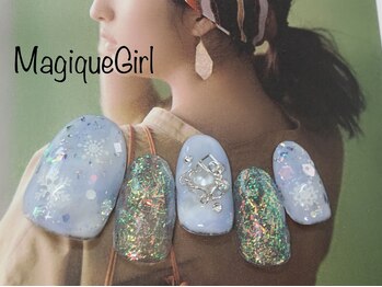 ネイルサロン マジックガール(Nail Salon MagiqueGirl)/【冬雪結晶ネイル】