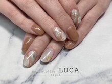 ネイルアトリエルカ(nail atelier LUCA)/M-629 グリーン天然石ネイル