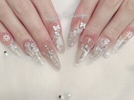 ホワイト冬ネイル