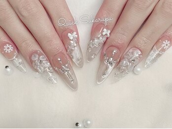 ホワイト冬ネイル