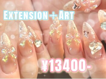 ゆびノさき +tennojiの写真/[持ち込みデザインOK]Artやり放題60分¥7950～◆長さ出し10本¥5500◆指先からセンス漂う上級者な雰囲気を