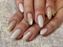 ガーデン ヘア&エステ&ネイル Garden/ホワイトパールキラキラネイル