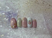 ネルパラ ネイルカウンター ミエルかわぐち店の雰囲気（デザインネイル　6050円　他デザインネイル多数）