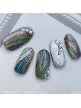 ネイルファクトリー 横浜ベイクォーター店/ブロッキングデザイン¥12100