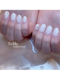 優美 シンプルネイル ストーン