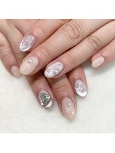 はあとねいる 宇都宮御幸ヶ原店/パール×ハートネイル