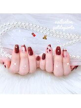 プティポルト(petite porte)/4本アートでバレンタインネイル