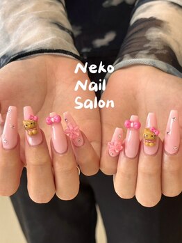 ネコ(Neko)/kitty ピンク リボン 可愛い