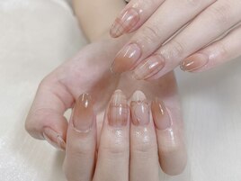 秋に人気チェック柄リボンネイル
