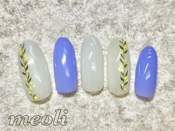 ワンカラー＋お花アート