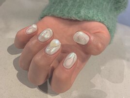 ホワイトパールぷっくりアート
