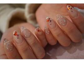クリアバレンタインネイル