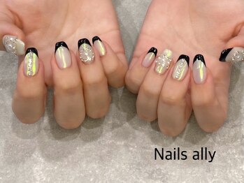 ネイルズアリー 立川店(Nails ally)/オーロラミラー×韓国ネイル×冬
