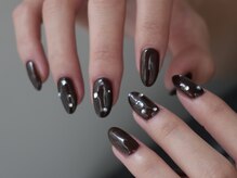 ミニョン 北堀江(mignon)/ブラウンワンカラーネイル