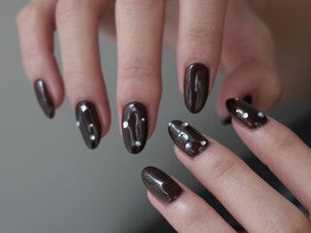 ミニョン 北堀江(mignon)/ブラウンワンカラーネイル