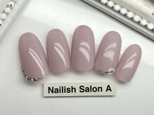ネイリッシュサロン エー(Nailish Salon A)/シンプルストーンネイル