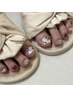 フットネイル★オフ込み　【　シンプルコース・お好きなデザイン６本まで　】