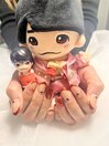 赤フレンチネイル