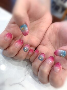 ハーティーネイル hearty nail 溝の口店/夏/サンセット/グラデーション