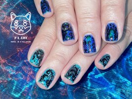 黒レースネイル/フィルイン/韓国