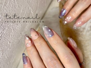 テテネイル(tete.nail)の写真/【爪や肌に悩みがある方にお勧め♪】質の高いネイルデザインはお任せ下さい♪大人可愛いニュアンス/インク