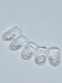 ネイルハウス安气子 新丸ビル店/ラメグラ／シンプル