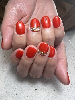 ヘアーアンドネイル ルシア(Hair&Nail Lucia)/ストーン×ワンカラーネイル!