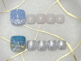 夏フットネイル*パラジェル