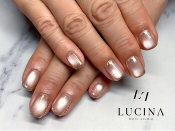 ネイルスタジオ ルキナ(LUCINA)/H-792マグネット×ミラーネイル