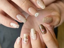 クレモアネイル 池袋西口店(CLEMORE NAIL)/ベージュ×クリスマスネイル
