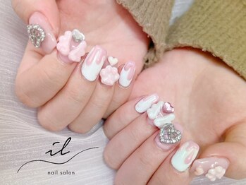 イル 神戸店/ピンク×エンジェルネイル