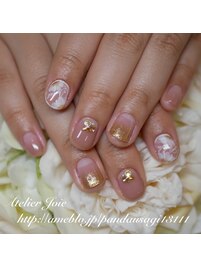 手書きフラワーデザインネイル