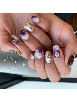 クリア(Clear)/カフェオレネイル