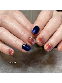 セジュール(Se'jour)/ニュアンス/チェックネイル