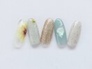 大人可愛いひまわりアートネイル