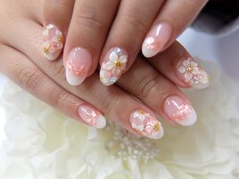 上品3D桜花白シェルクリアグラデ