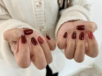 フェリークネイル(feerique nail)/冬ネイル/ワンカラー/圓山