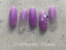 サロンストロベリームーン(Salon Strawberry Moon)/　ストーンアートネイル　￥6980