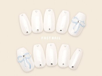 ファストネイル 恵比寿駅前店(FAST NAIL)/ぷっくりネイル/リボン【12359】