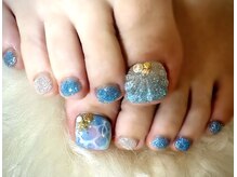 アミュリー ネイル アトリエ(Amury nail atelier)/貝殻 海 水面 オーロラ クリア