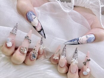 ネイル アリーズ セカンド(nail Allies 2nd)/痛ネイル ツイード リボン