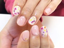 ネイルサロン ジュネイル(NAIL SALON JUNAIL)/押し花散らし×ベビーピンク