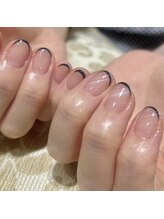 エムスラッシュ ネイル たまプラーザ(M.SLASH)/黒フレンチネイル♪