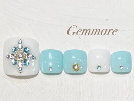 大人ビジューフットネイル