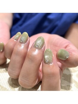 エムスラッシュ ネイル たまプラーザ(M.SLASH)/キラキラマグネットネイル!