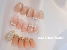 ネイルクルーノーヴル(nail Clou Noble)/ベージュ×キラキラ
