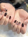 ブラウン☆チェックネイル