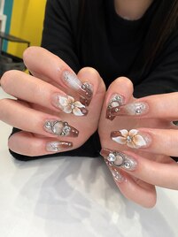 【スカルプ】3Dフラワーネイル