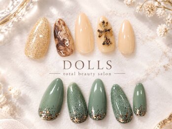 トータルビューティーサロン ドールズ(total beauty salon Dolls)の写真/ラテカラーの定額ネイル！秋冬は秋色カラーやマグネットで大人な指先へ♪